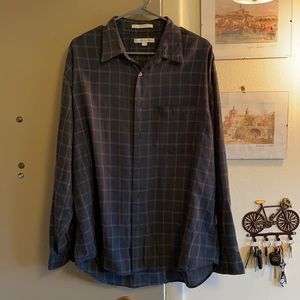 large black button up shirt